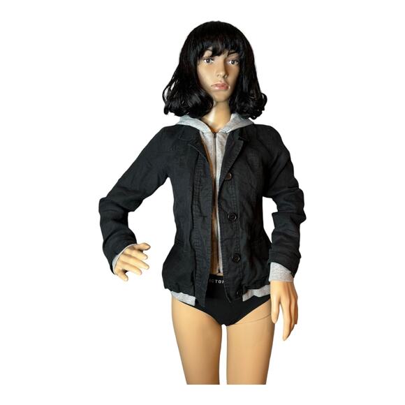 Central Park West Sahara Hooded jacket in Linen Black & Gray size XS - Picture 8 of 14